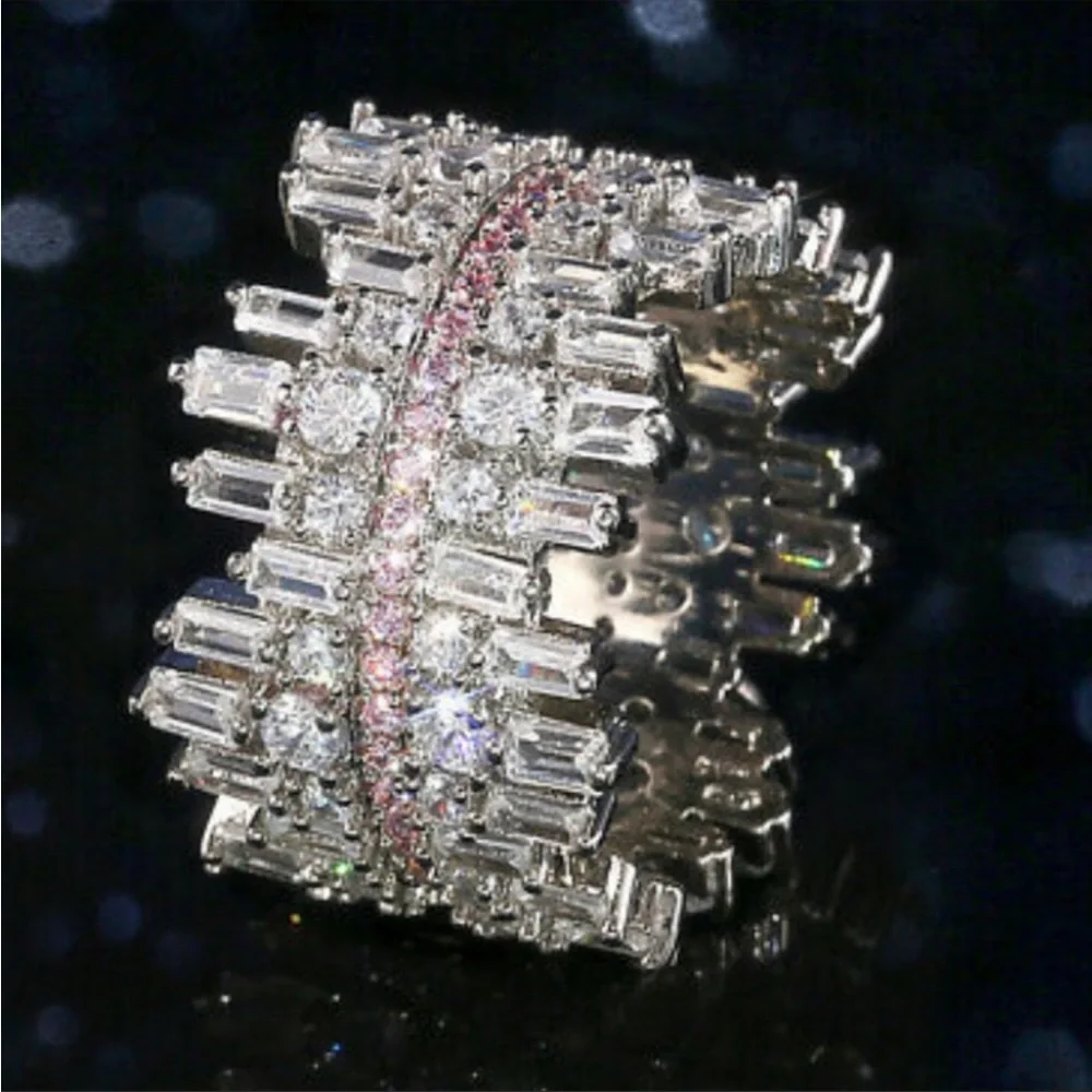 New 925 STERLING SILVER Diamond LUXURY Ring - Picture 4 of 10